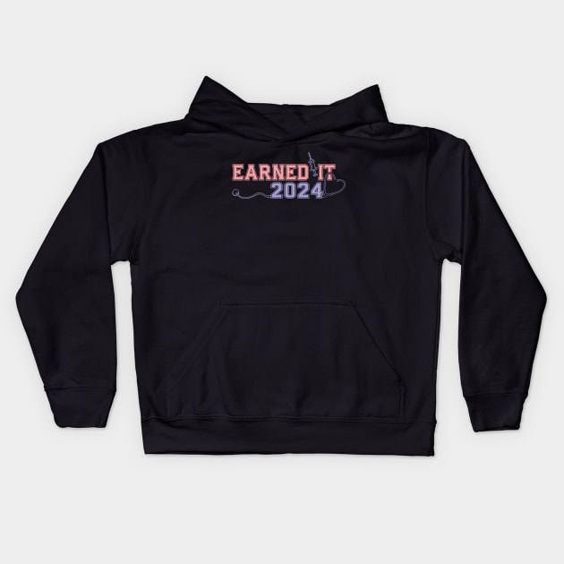 Earned It 2024 for Nurse Graduation or RN LPN Class of 2024 Kids Hoodie by click2print